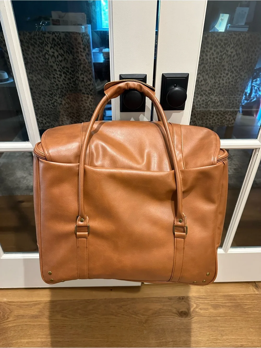 Foreshore Insulated Wine Bottle Carrier and Leather Messenger Bag for Men - Tan